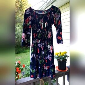 Navy floral dress